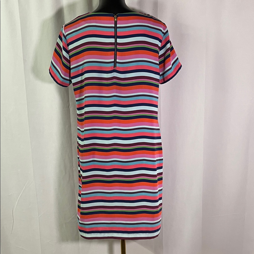 Cynthia Rowley Multicolor Striped Short Sleeve Shift Dress - Picture 3 of 16